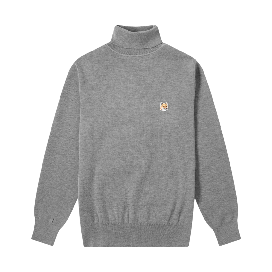메종 키츠네 폭스 헤드 패치 터틀넥 니트 그레이 멜란지(Maison Kitsune Fox Head Patch Turtleneck Knit Grey Melange) - 1