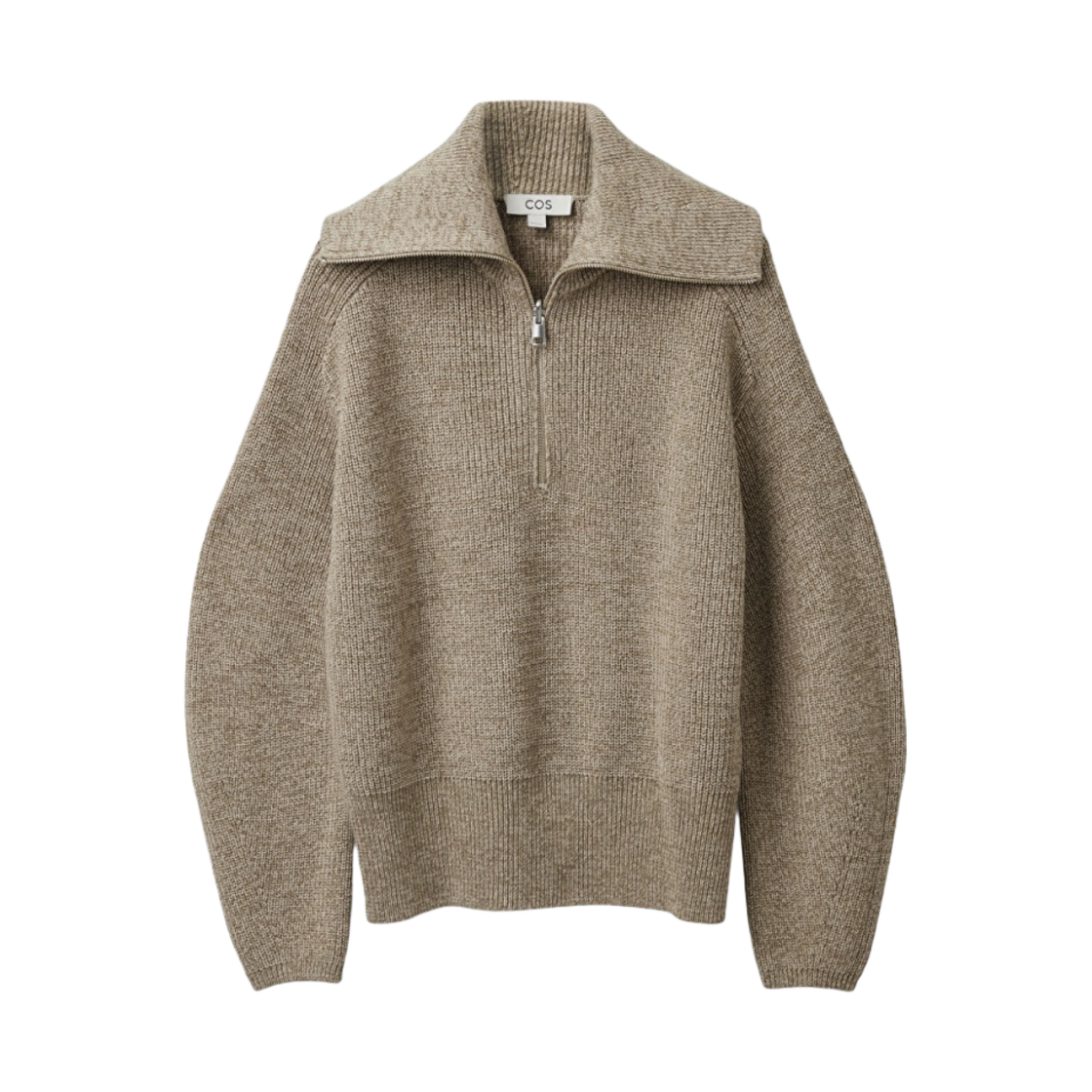 (W) 코스 집 니트 점퍼 베이지((W) COS Zip Knit Jumper Beige)