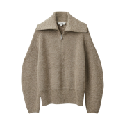 (W) COS Zip Knit Jumper Beige
