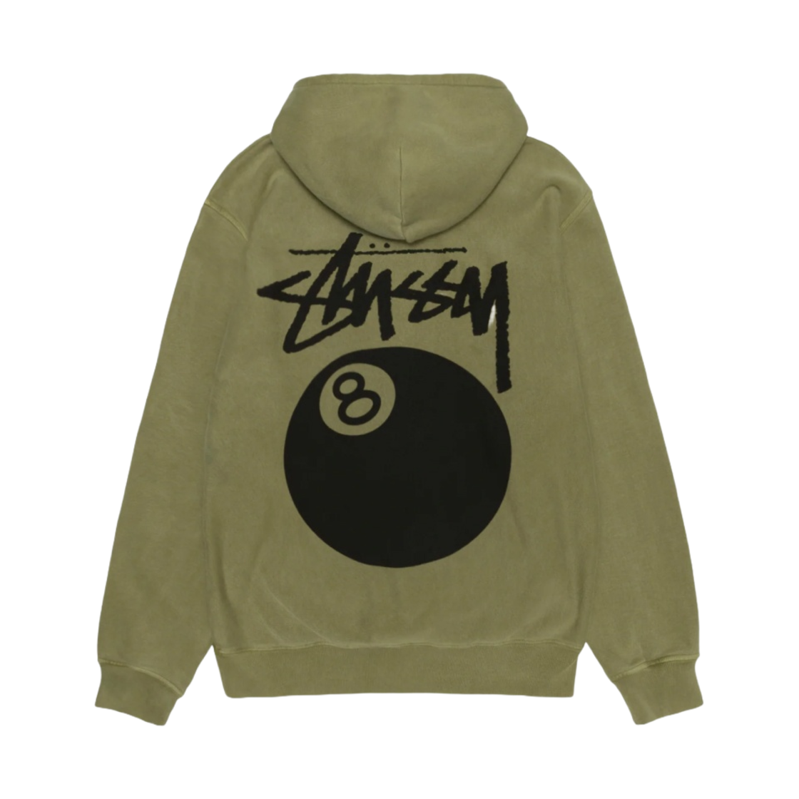 스투시 8볼 피그먼트 다이드 집 후드 올리브(Stussy 8 Ball Pigment Dyed Zip Hoodie Olive)