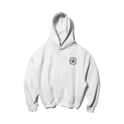 Punch Drunk Parties Circle Logo Oversized Hoodie MELANGE WHITE