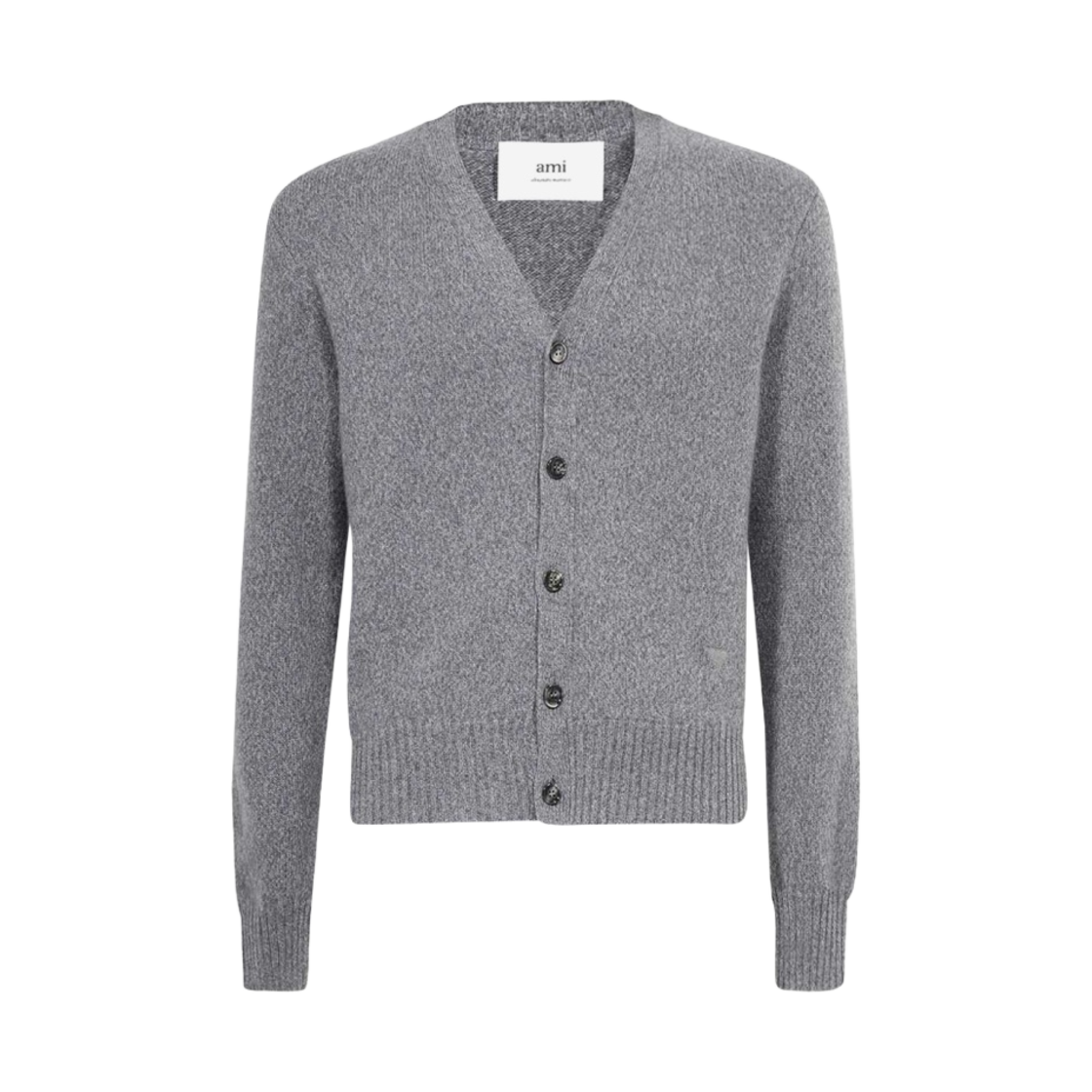 아미 스몰 하트 로고 토날 가디건 헤더 그레이(AMI de Coeur Tonal Cardigan Heather Grey)