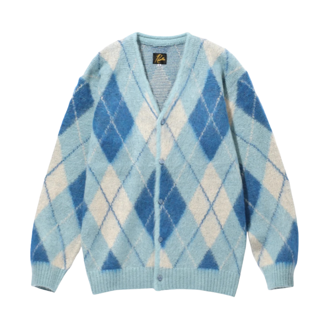 LQ271 Needles Mohair Cardigan Argyle Blue
