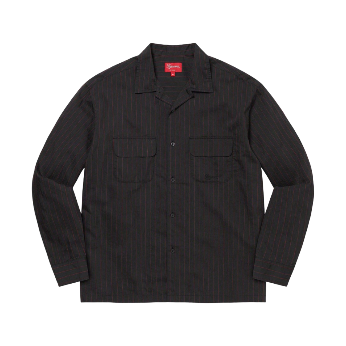 슈프림 핀스트라이프 린넨 셔츠 블랙 - 23SS(Supreme Pinstripe Linen Shirts Black - 23SS) - 1