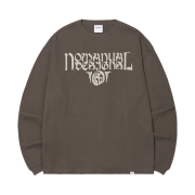 NOMANUAL P.T Waffle Long Sleeve Tee Khaki Gray