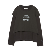 Gyeong Double Layerd Long Sleeve Tee Charcoal