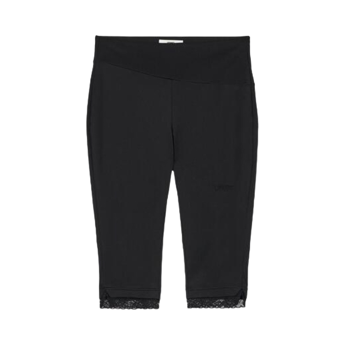 (W) 다이닛 슬릿 카프리 팬츠 블랙((W) Deinet Slit Capri Pants in Black)