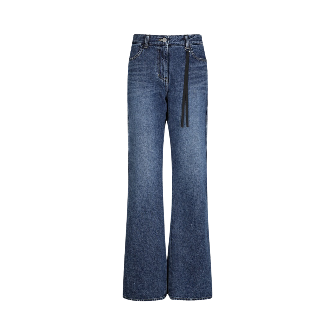 윤세 우먼 피어스드 커브드 데님 블루