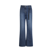 Yunse Women Pierced Curved Denim Blue