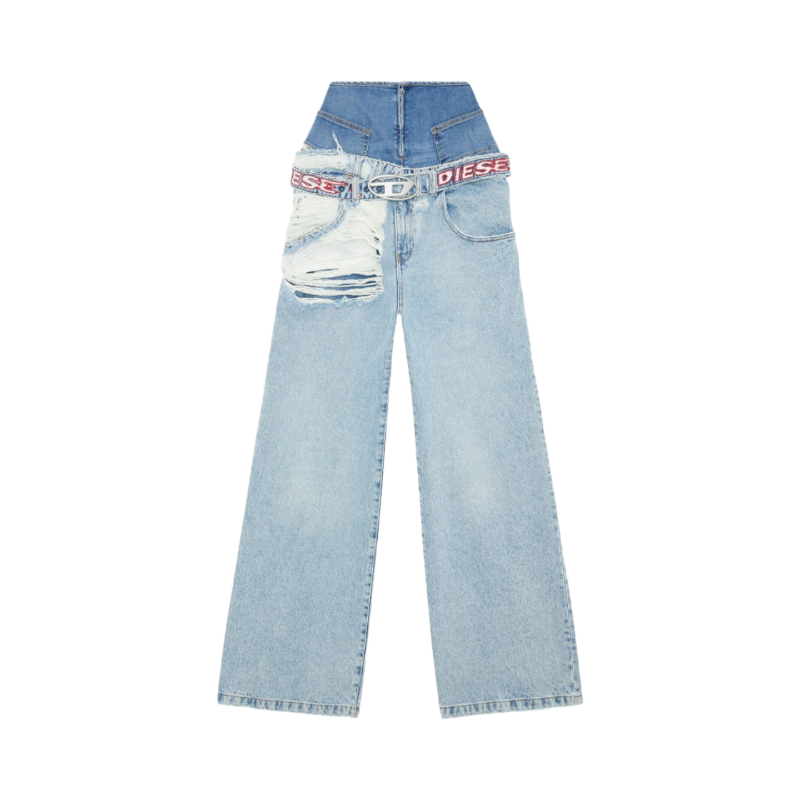 (W) 디젤 D-일린 보이프렌드 진 라이트 블루((W) Diesel D-Illin Boyfriend Jeans Light Blue) - 1