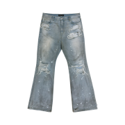 Project G/R Distressed Flare Jeans Blue