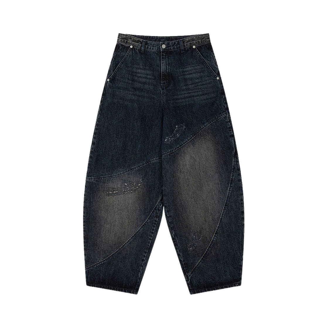 Waviness01698 Waviness Prizm Washing Baggy Denim Pants Deep Indigo - 대표 이미지 #1