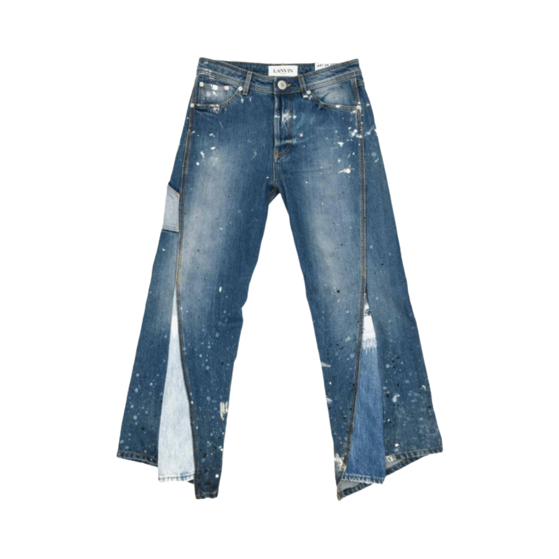 RM-TR0076-D008-E21-22 Gallery Dept. x Lanvin Painted Effect Twisted Denim Jeans Blue