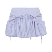 Margarin Fingers Shirring Pocket Balloon Skirt Light Blue