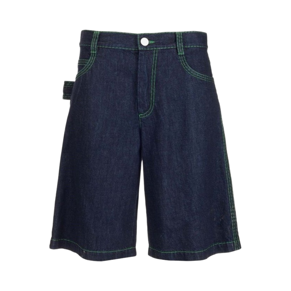 692804V1N104245 Bottega Veneta Stitch Denim Shorts Indigo