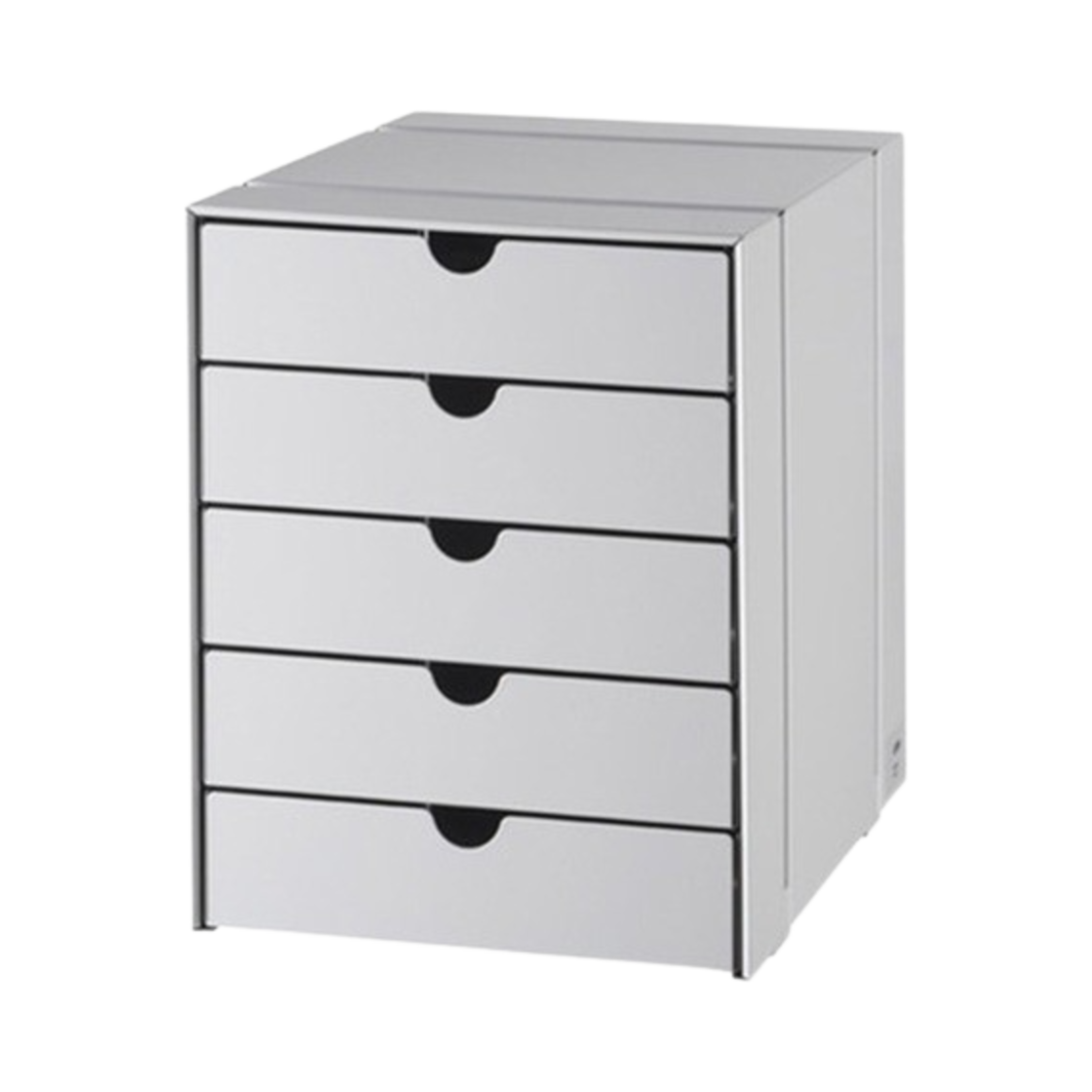 USM 이노스 박스 세트 C4 5단 트레이 라이트 그레이(USM Inos Box Set C4 with 5 Closed Trays Light Grey)