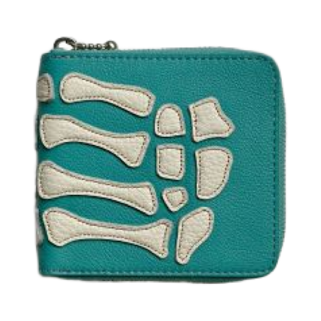 캐피탈 떰즈 업 본 핸드 집 월렛 파우더 블루(Kapital Thumbs Up Bone Hand Zip Wallet Powder Blue)
