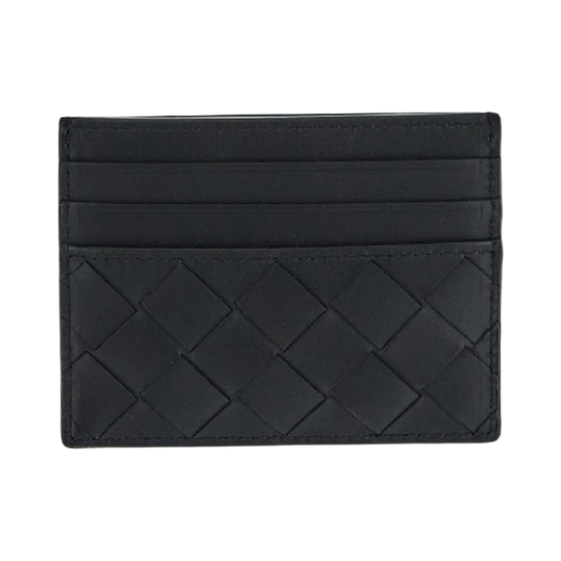 보테가 베네타 인트레치아토 크레딧 카드 케이스 블랙(Bottega Veneta Intrecciato Credit Card Case Black)