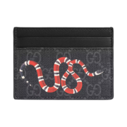 Gucci Bestiary Kingsnake Print Card Case Black
