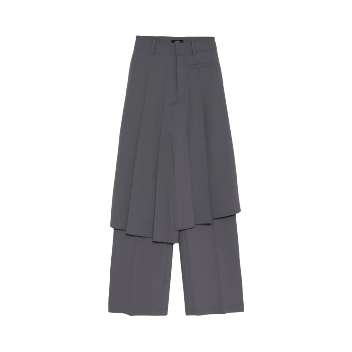고엔제이 비대칭 주름 스트레이트 레그 숏 차콜(GOEN.J Asymmetrically Pleated Straight-Leg Shorts Charcoal)