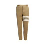 Thom Browne Cotton Twill Knit Seamed 4-Bar Unconstructed Chino Trouser Camel