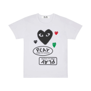 Play Comme des Garcons Multi Heart T-Shirt White