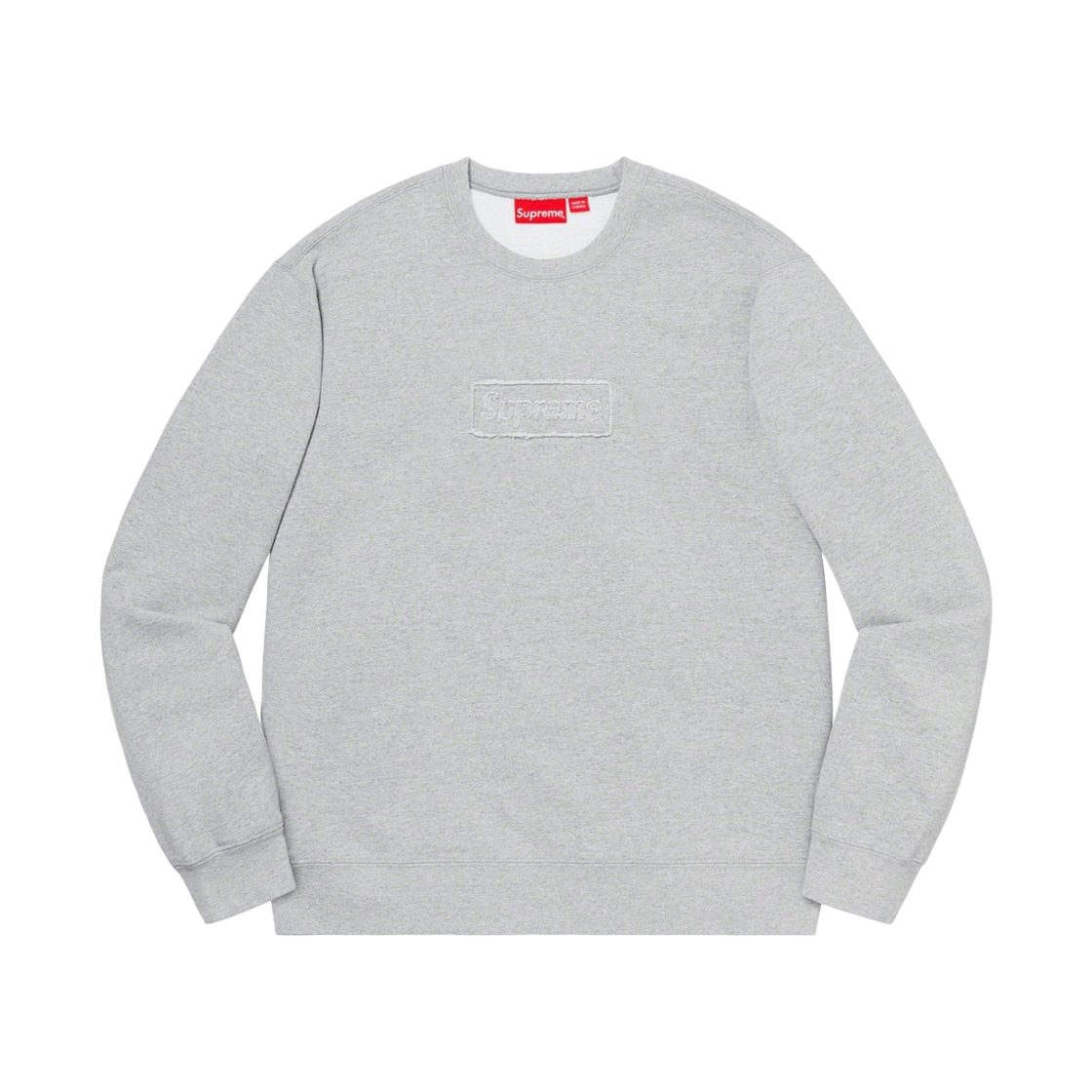 슈프림 컷아웃 로고 크루넥 헤더 그레이 - 20SS