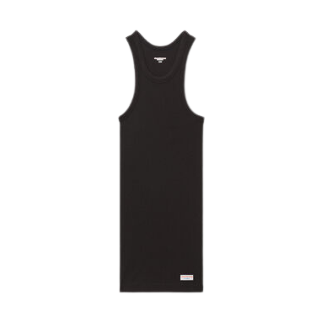 (W) 알렉산더 왕 리브 코튼 레이서 탱크 드레스 블랙((W) Alexander Wang Ribbed Cotton Racer Tank Dress Black)