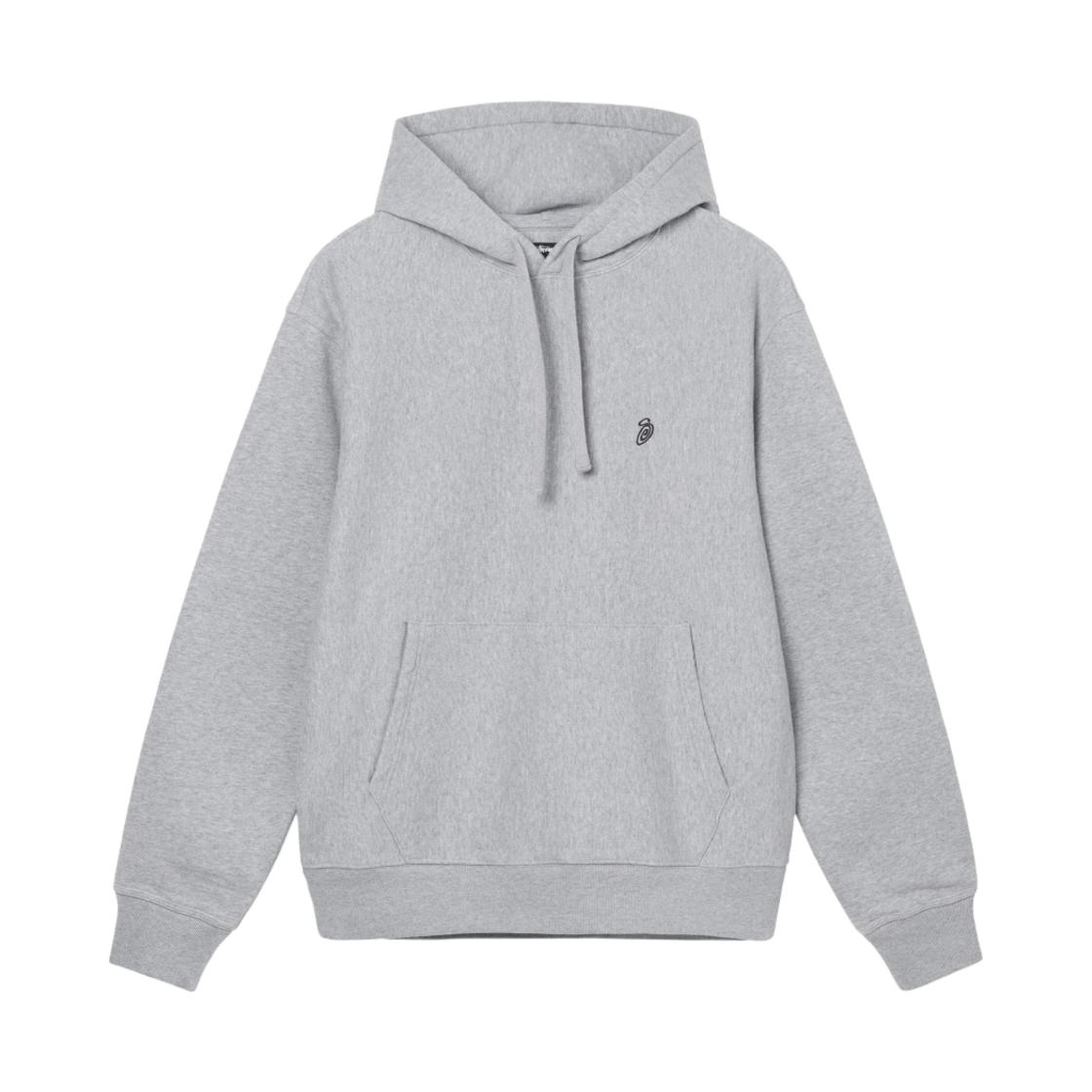 스투시 스월 자수 후드 그레이 헤더