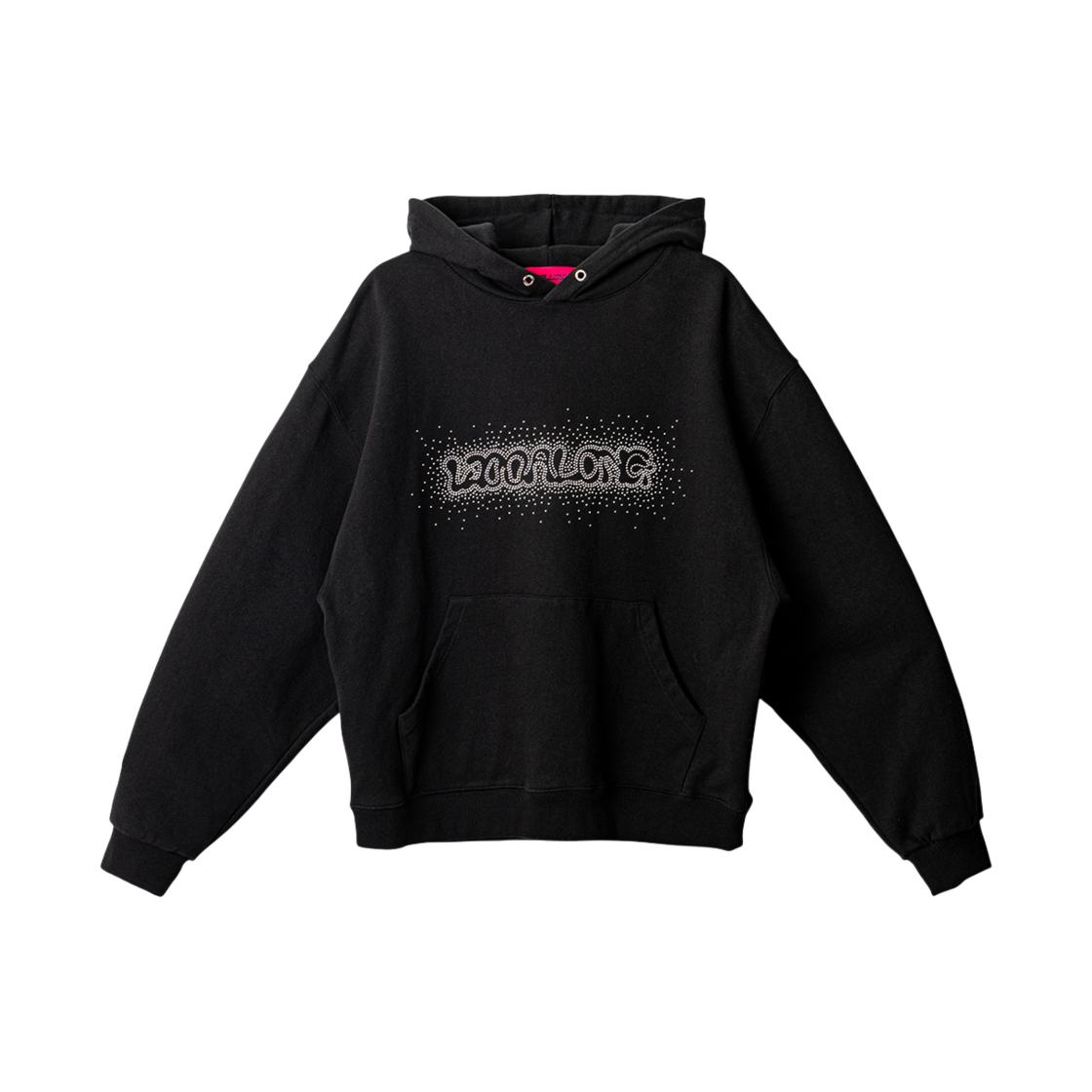 WL243JHD02UBLK MELLOW Rhinestone Mellow Graphic Hood Black