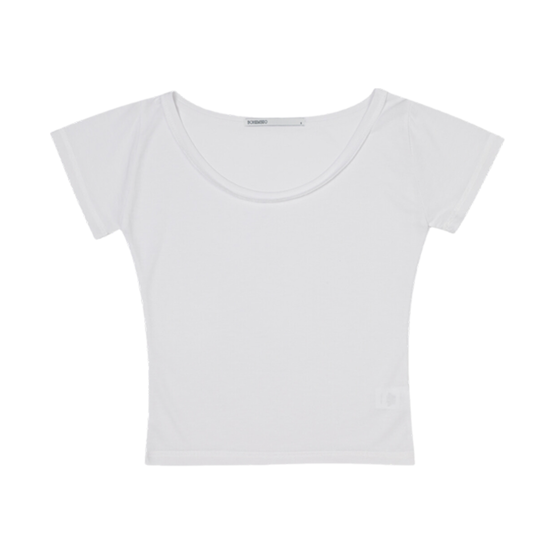 bohemian seoul Tシャツ ホワイト W) 보헤미안 서울 딥 유넥 하프 티셔츠 화이트 | Bohemian Seoul