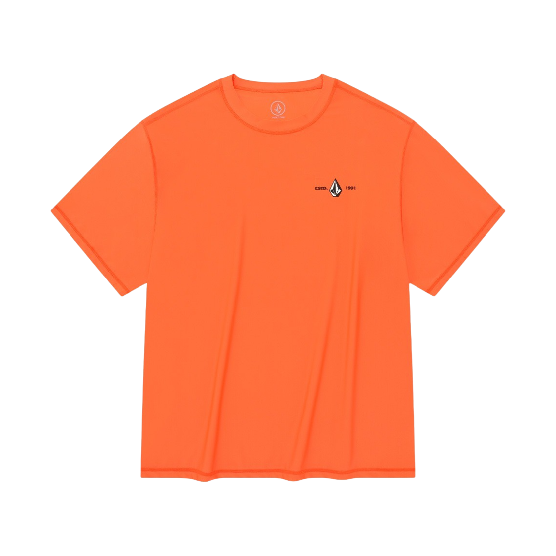 VA242RG004NO Volcom Mechanic Short Sleeve Rash Guard Neon Orange