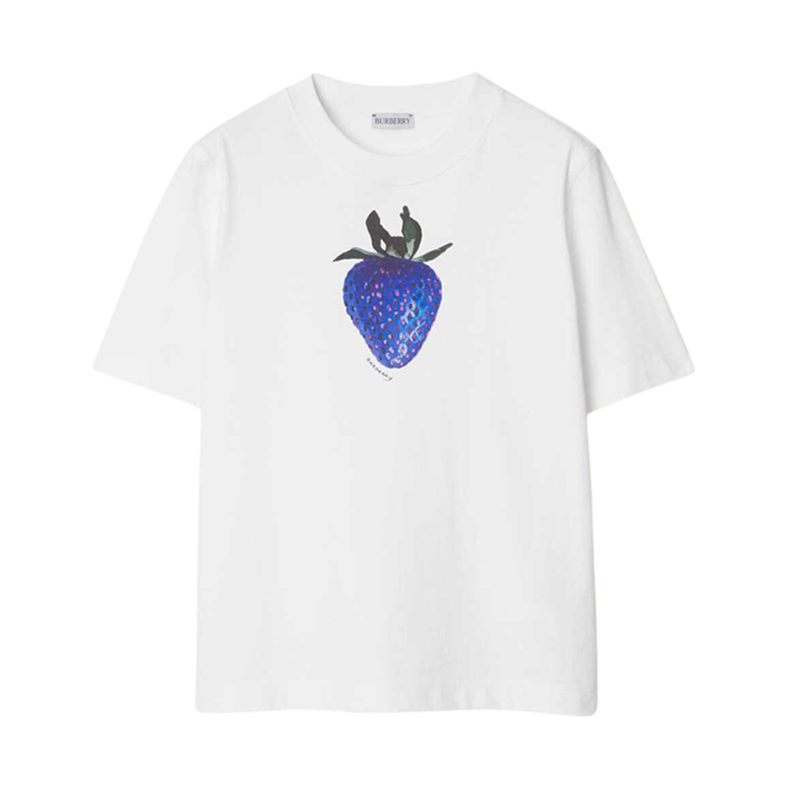 8089368 (W) Burberry Strawberry Cotton T-Shirt White
