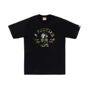 BAPE 1st Camo Crazy Sta College T-Shirt Black