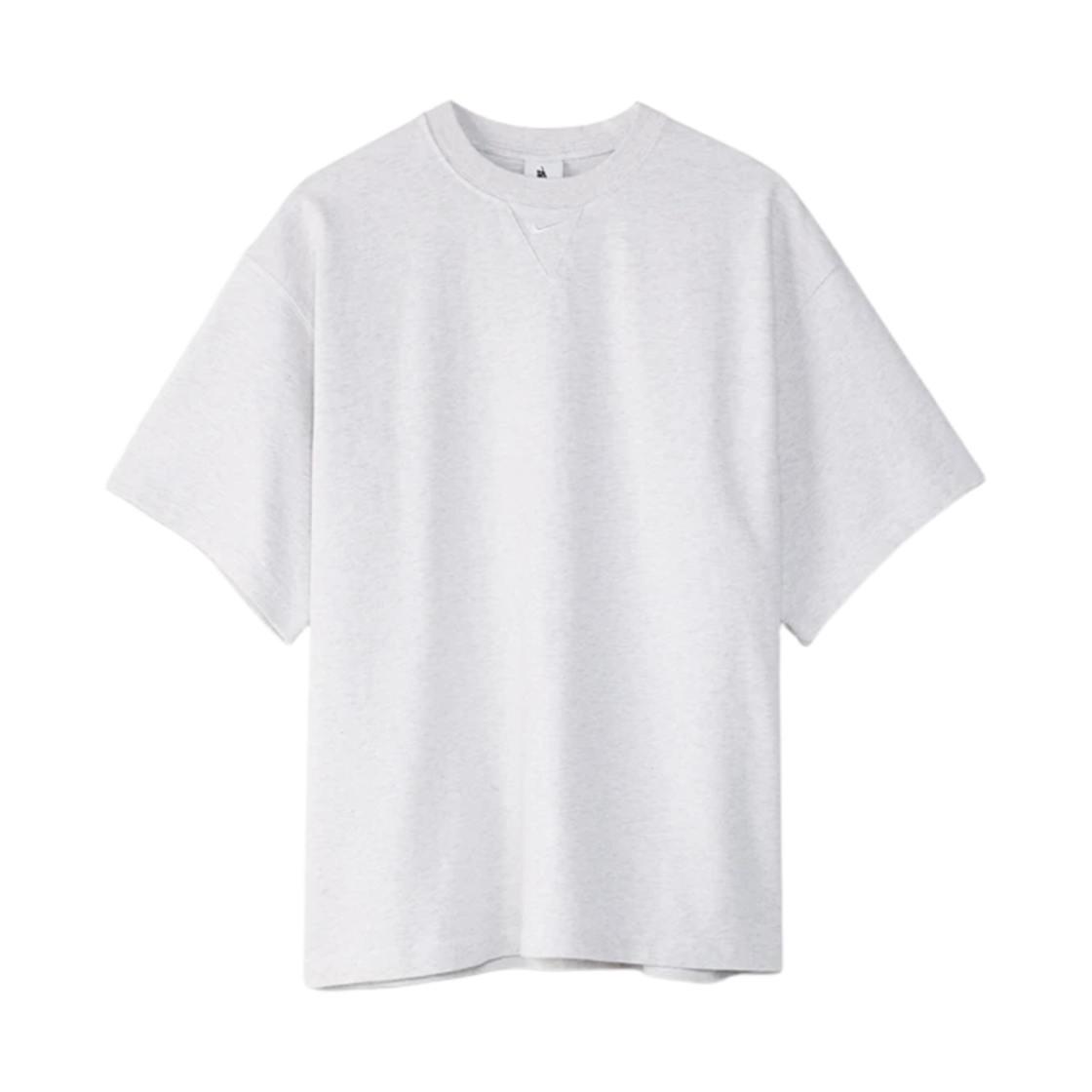 FB7865-051 Nike Solo Swoosh Short Sleeve Heavyweight Top Birch Heather White - US/EU