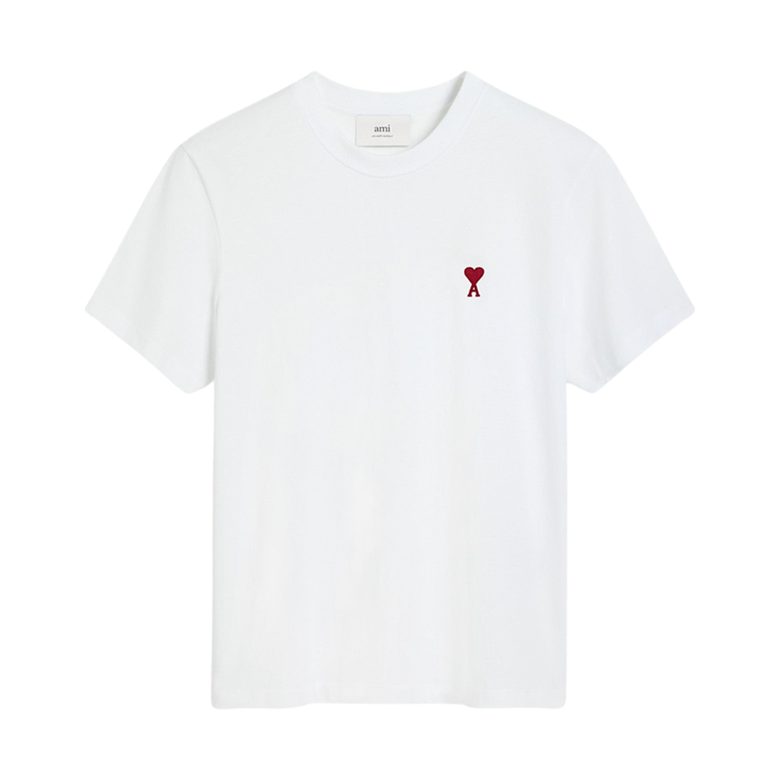 BFUTS035-724-100 AMI de Coeur Oragnic Cotton Jersey T-Shirt White - 대표 이미지 #1