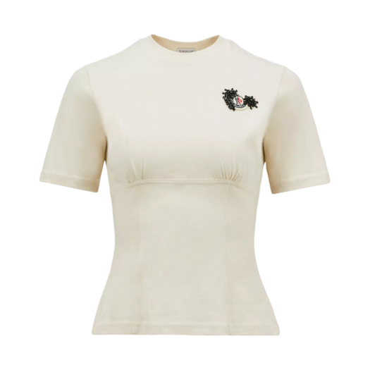(W) Moncler Hand Beaded Cotton Top White - 25SS