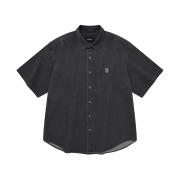Covernat C Logo Denim Half Shirt Black