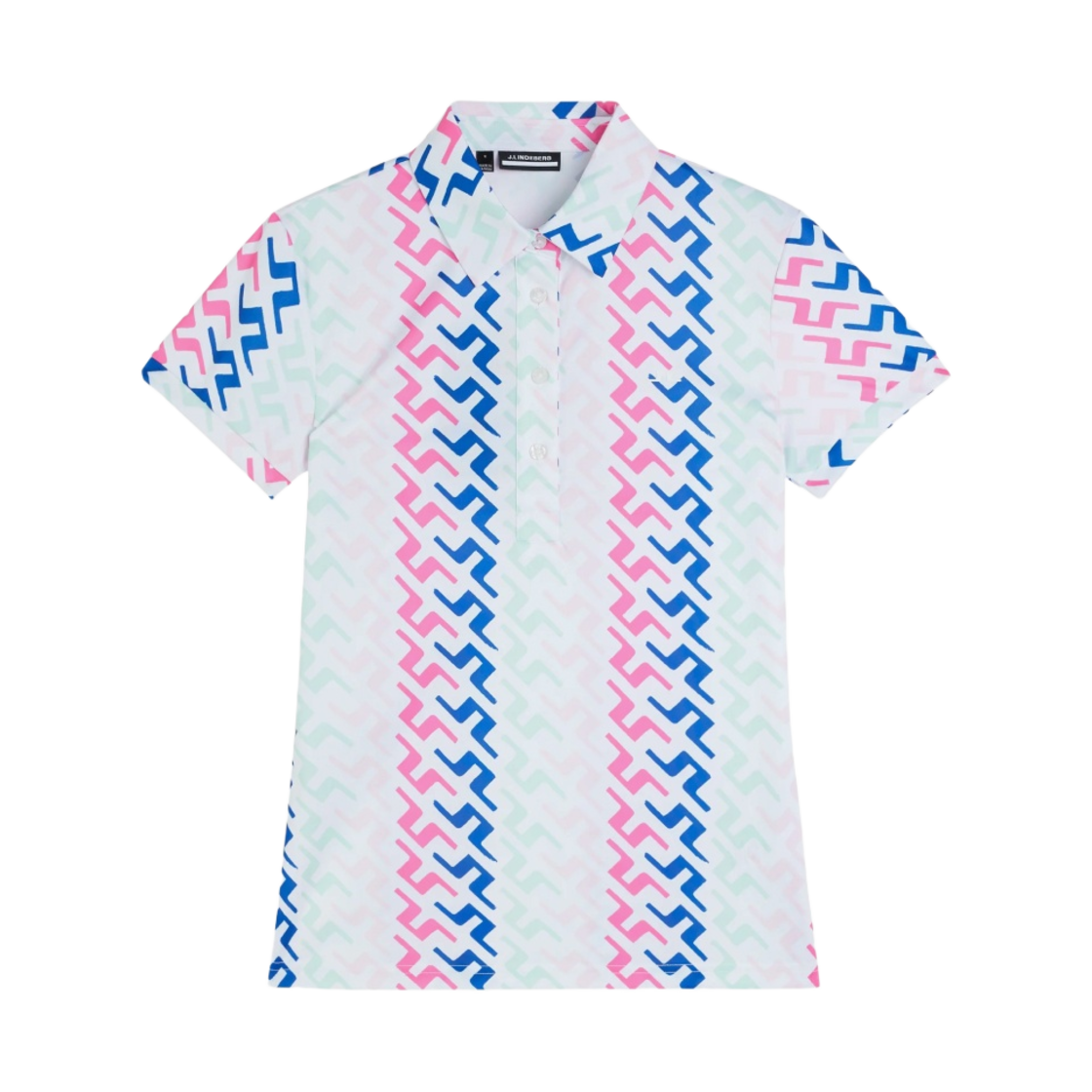 GWJT08476-S190 (W) J.Lindeberg Hailey Print Polo Pink Painted Bridge