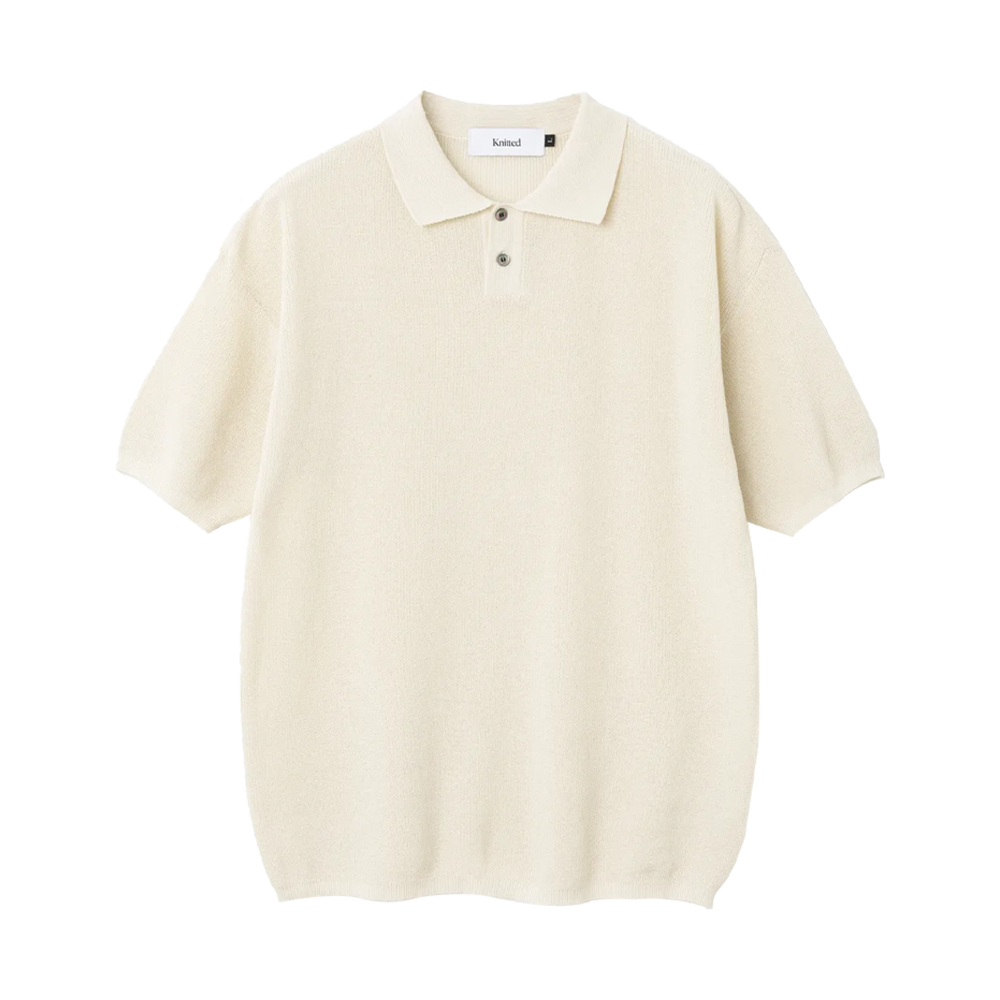 K24SSUK06IV Knitted Coolever PK Half Sleeve Knit T-shirt Ivory - 대표 이미지 #1