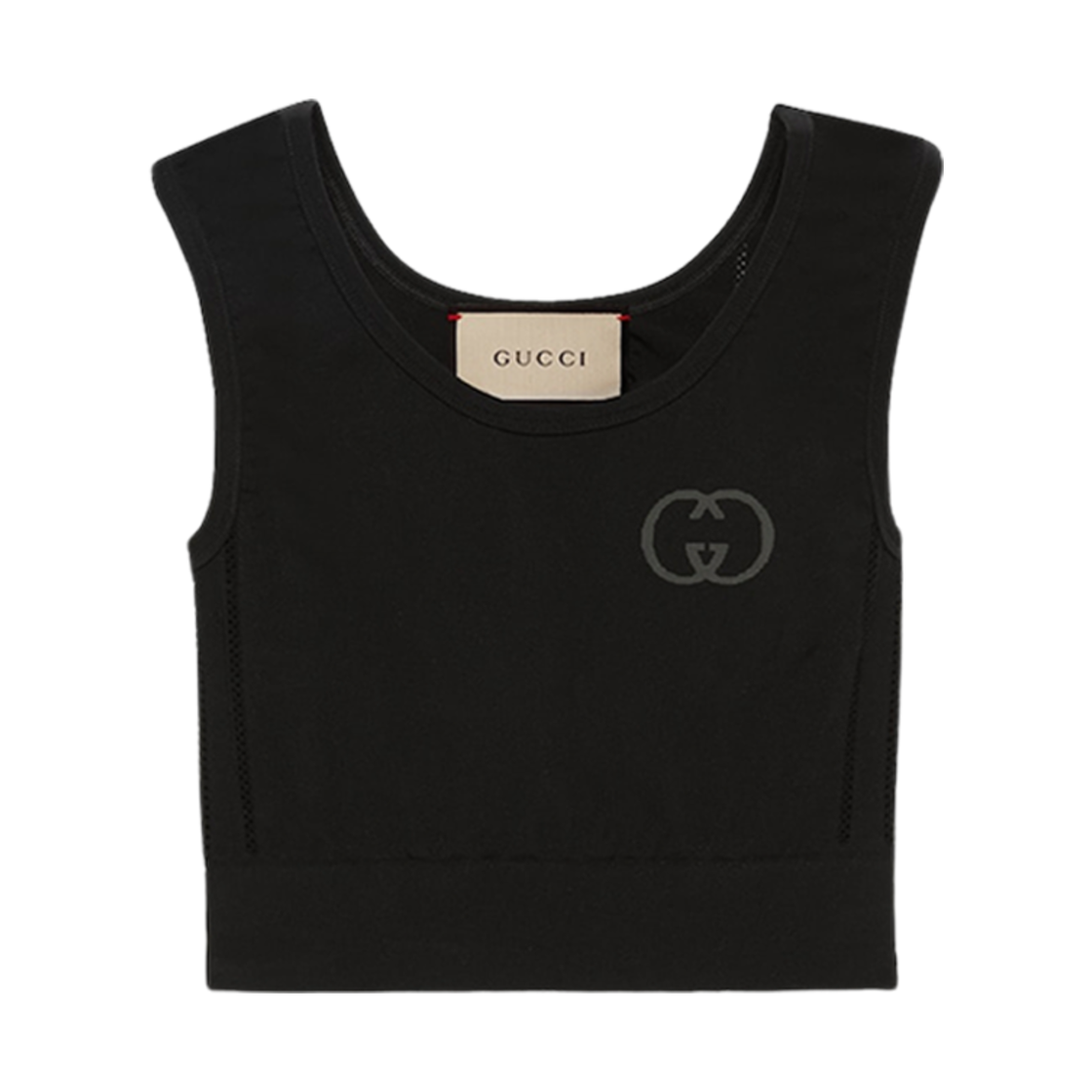 (W) 구찌 저지 크롭 탑 블랙((W) Gucci Jersey Cropped Top Black) - 1