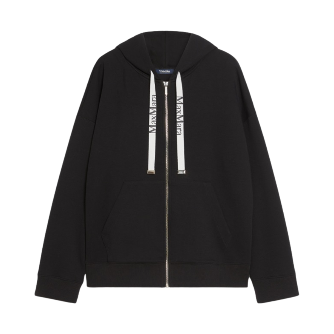 JOUR-007/008 (W) S Max Mara Jour Cotton Zip Hoodie Black