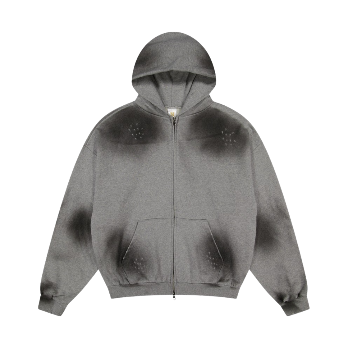 NTW-20 Netherworld Graffiti Zip Up Hoodie Grey Marl