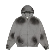 Netherworld Graffiti Zip Up Hoodie Grey Marl