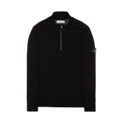 Stone Island 543B2 Soft Cotton Knit Cardigan Black - 23SS