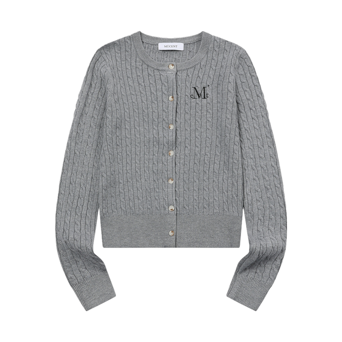 무센트 아디안 버튼 크롭 니트 가디건 그레이(MUCENT Adian Button Crop Knit Cardigan Gray) - 1
