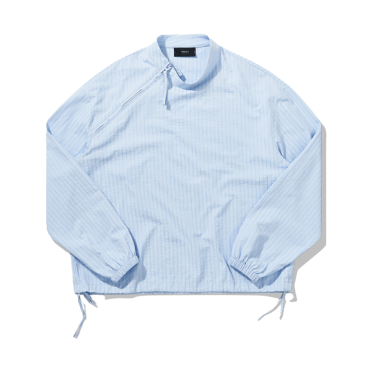 7440371_24AW_010_BL 7440-37-1 Stripe Side Zip Up Shirts Blue