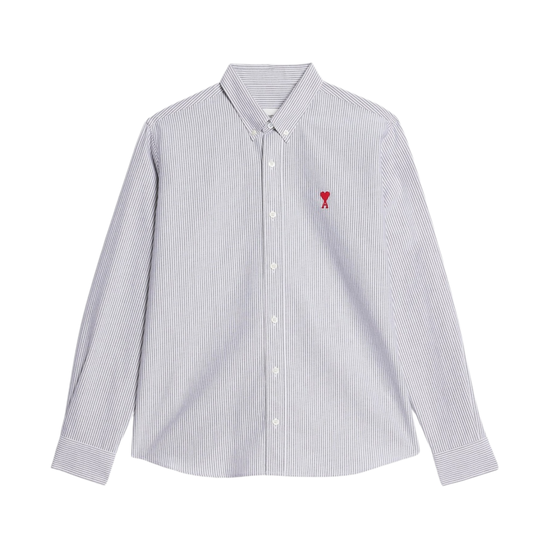 아미 스몰 하트 로고 버튼 다운 셔츠 블랙 내츄럴 화이트(AMI de Coeur Button Down Shirt Black Natural White)