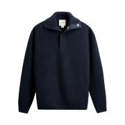 Zara x Nanushka Wool Cashmere Knit Polo Shirt Navy Blue