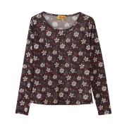 (W) Hysteric Glamour 70's Flower Pattern T-Shirt Brown
